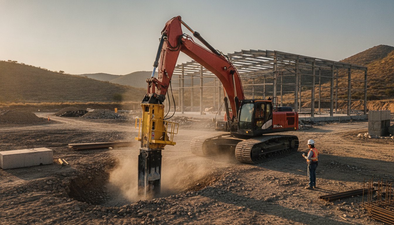 Cabezales vibratorios para excavadoras: Guía técnica de hincado 2026